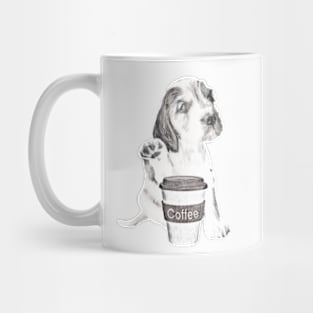 Spaniel With Cup Of Coffee Mug